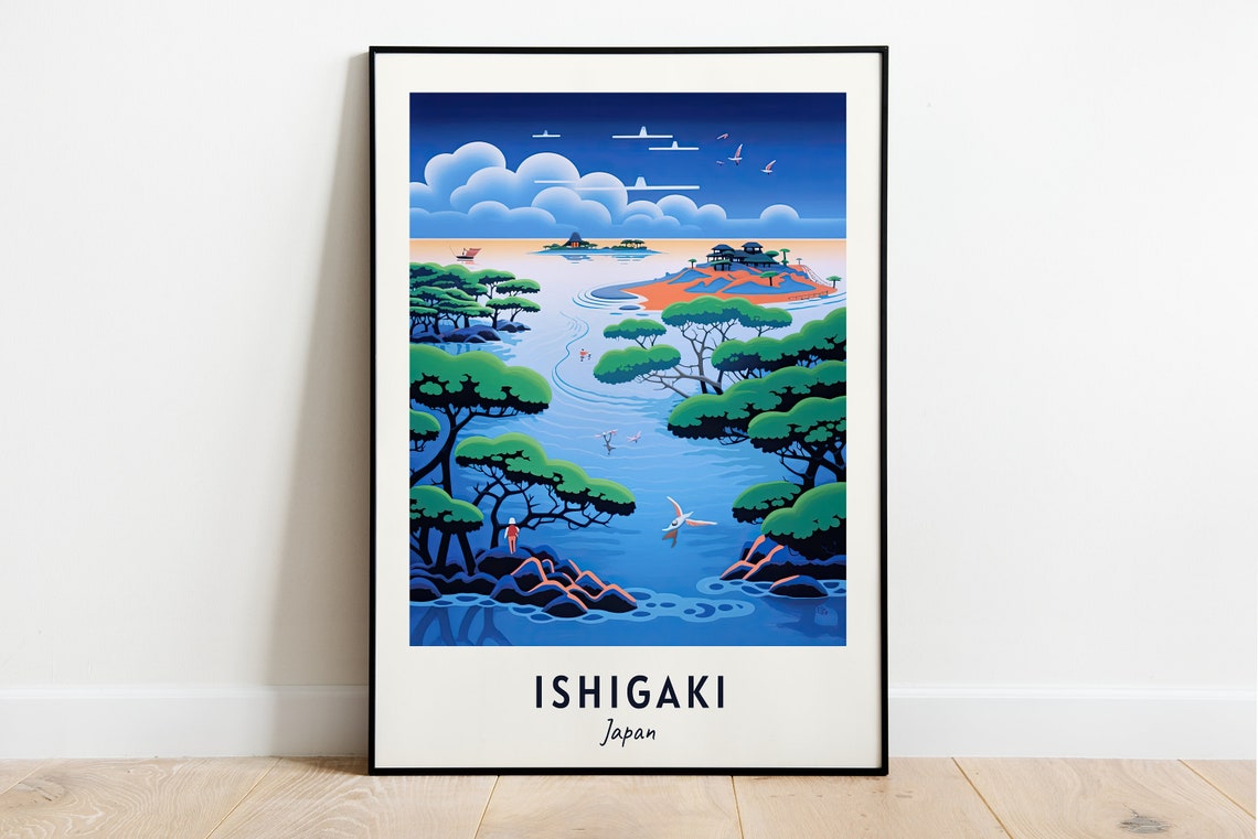 Kabira Bay Travel Print Wall Art Ishigaki Japan City Print Kabira Bay Travel Gift Kabira Bay Poster Travel Gift