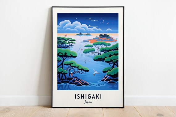 Kabira Bay Tropical Lagoon at Dusk Ishigaki Japan Travel Poster