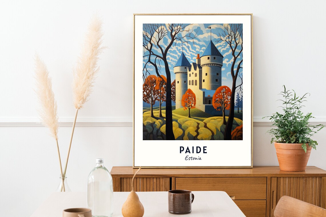 Paide Travel Print Wall Art Paide Estonia City Print Paide Travel Gift Paide City Poster Travel Gift Wedding Gift - Image 2