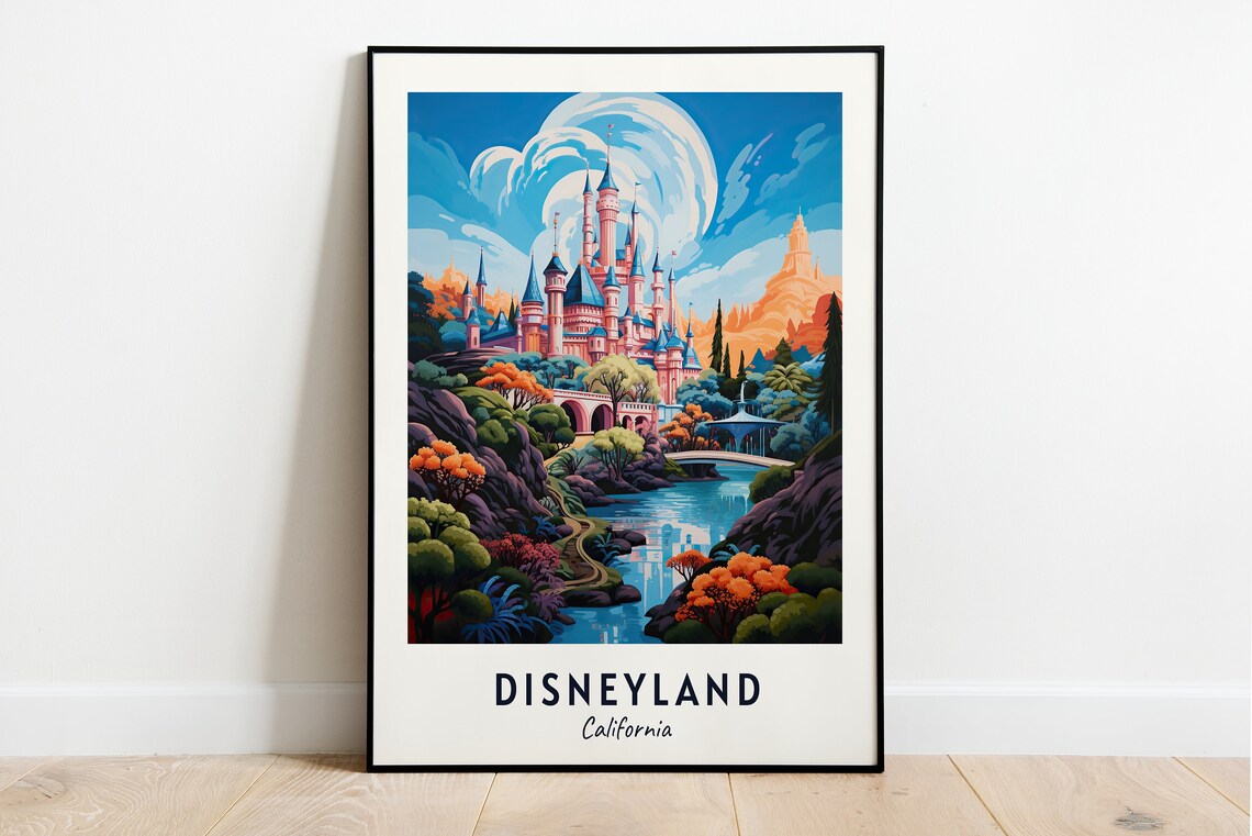 Disneyland Travel Poster, California City Print