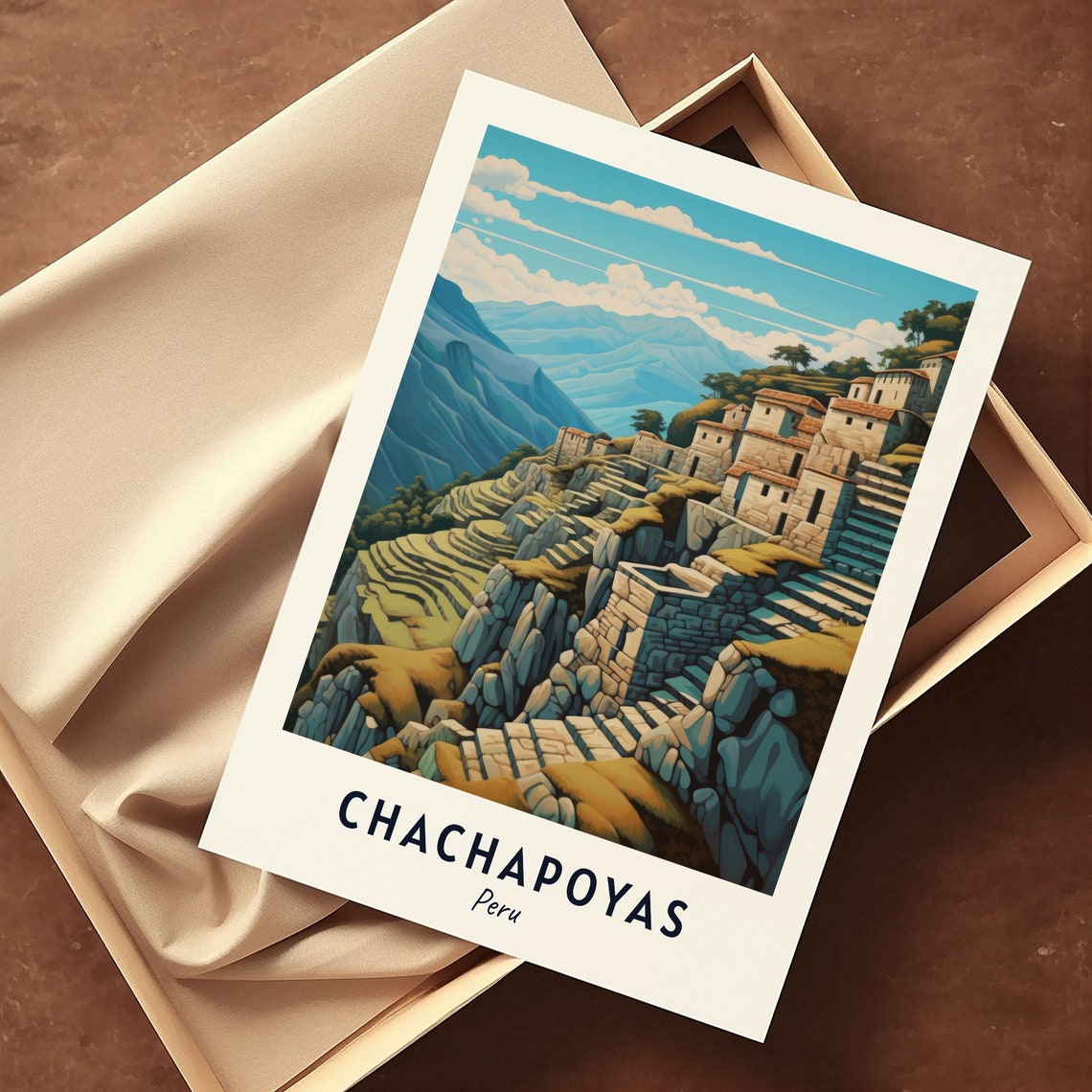 Chachapoyas Ancient Cliff Ruins Stone Terraces Peru Travel Poster - Image 3