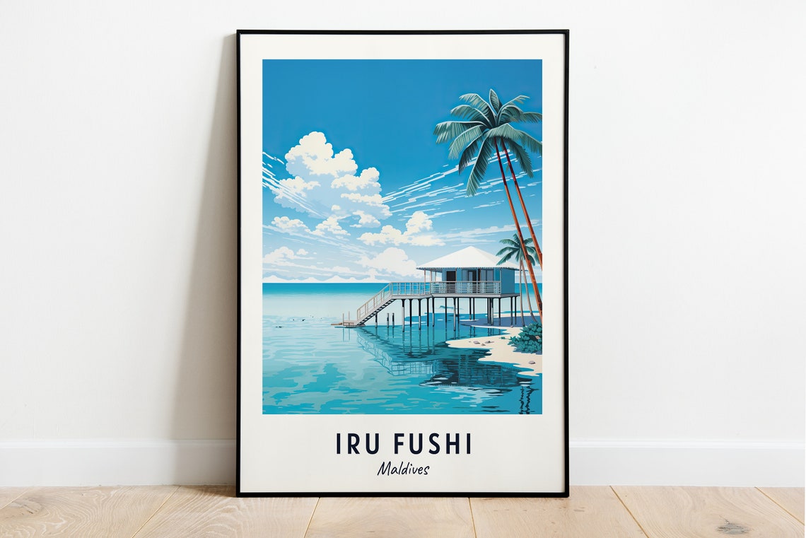 Iru Fushi Travel Print Wall Art Iru Fushi Maldives City Print Iru Fushi Travel Gift Iru Fushi City Poster Wall Art