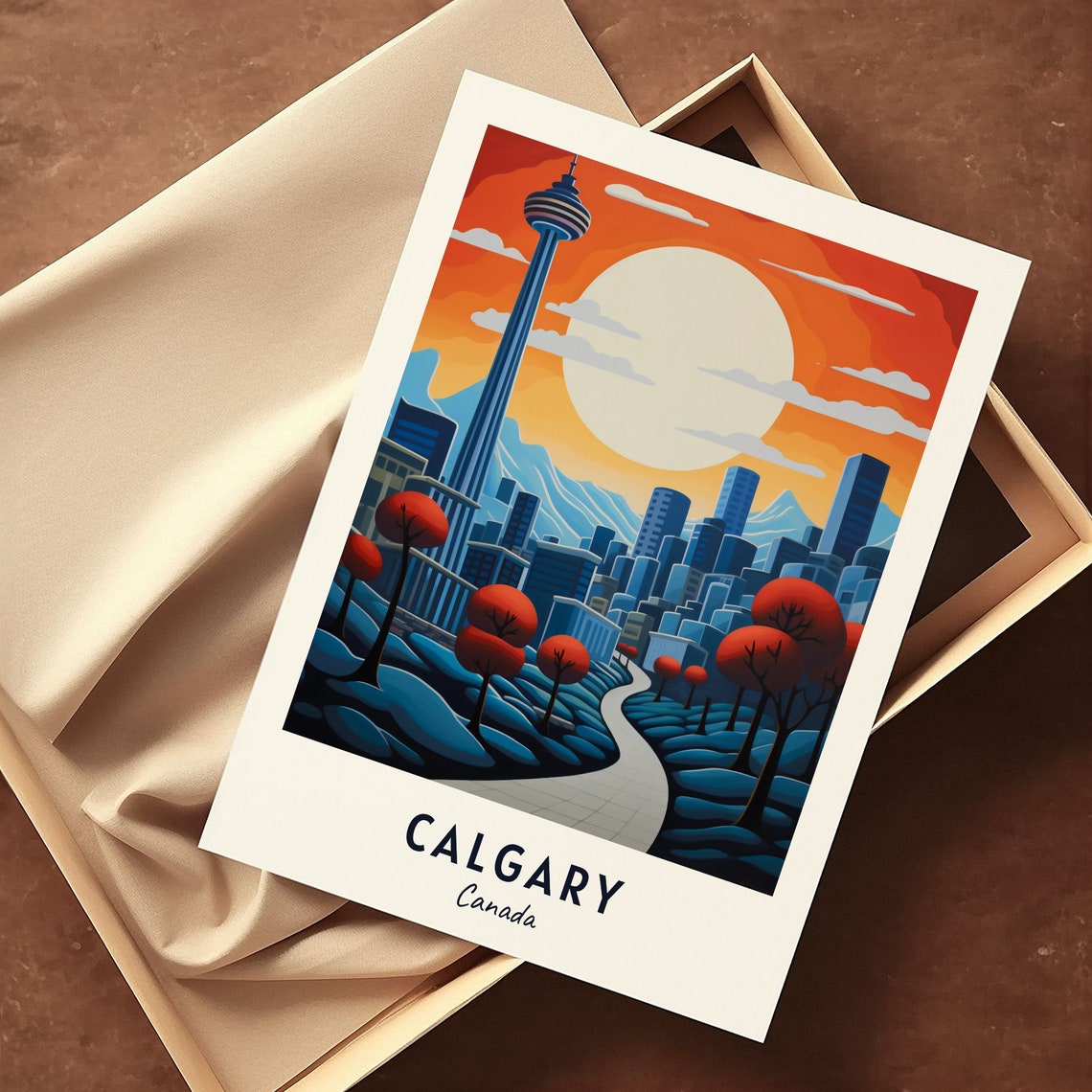 Autumn Sunset over the Downtown Calgary Skyline Canada Poster - Image 3