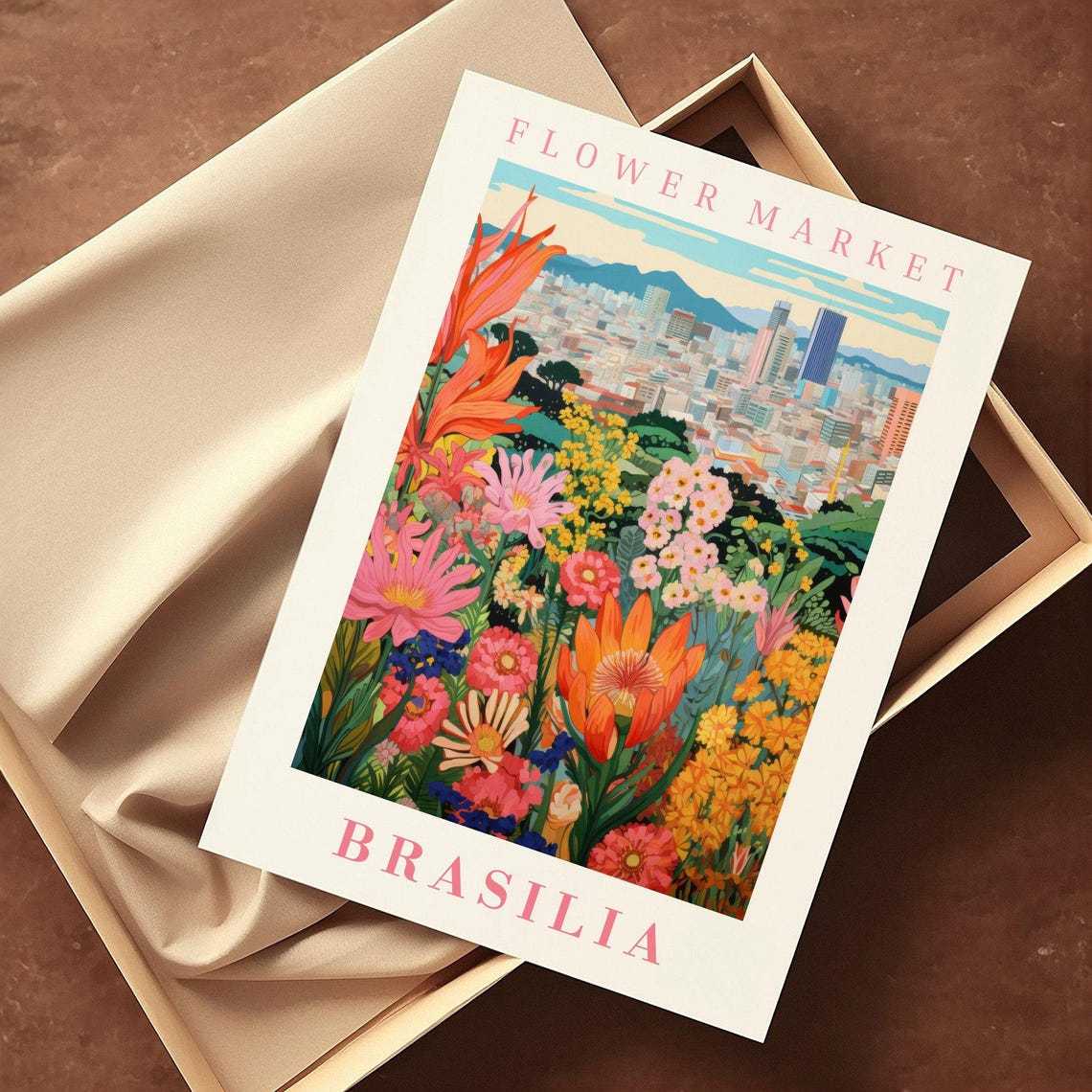 Brasilia Flower Market Poster with Brazilian City Exotic Bloom Garden - Image 2