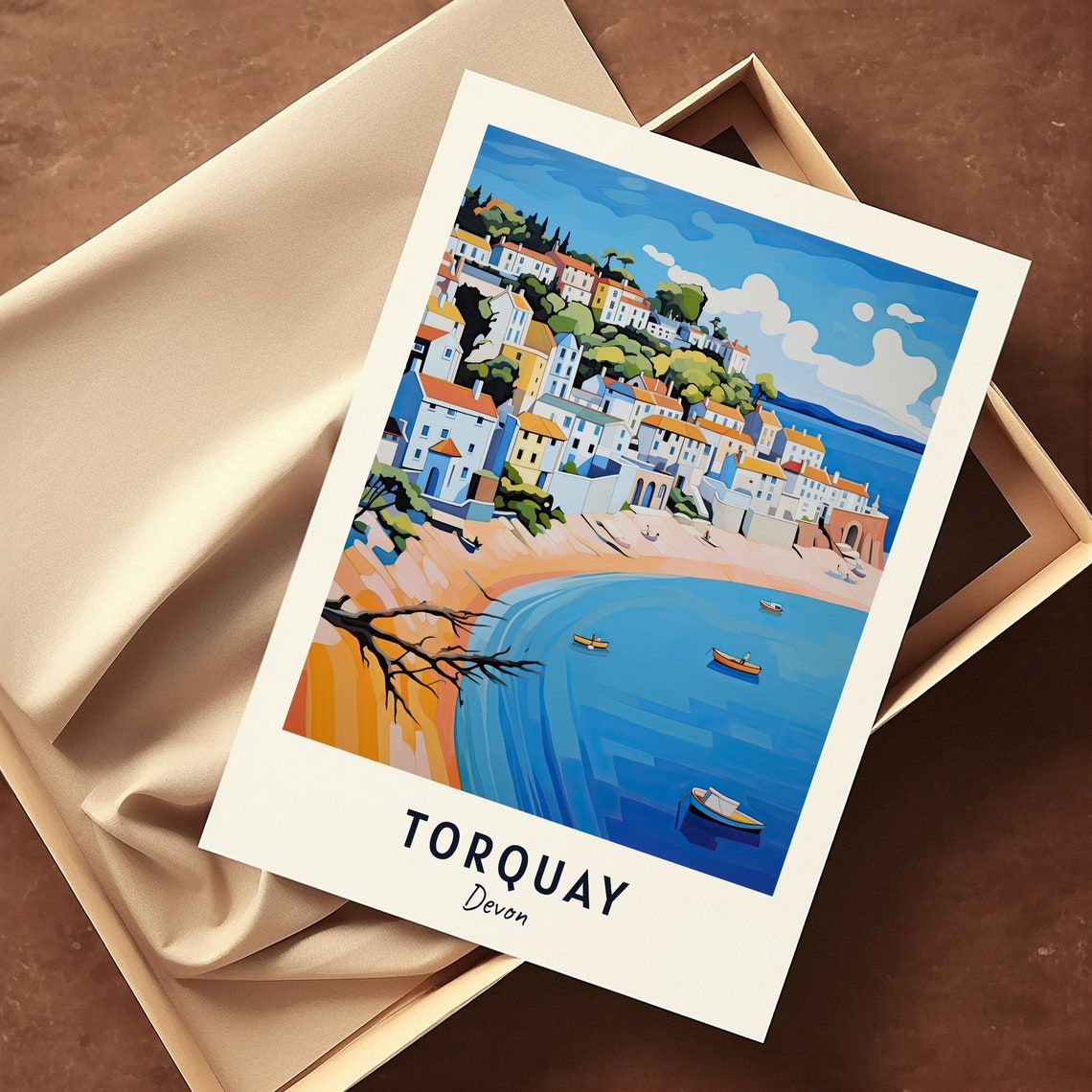 Torquay Devon Harbor Town Boats Seaside Bay Riviera Travel Poster - Image 3