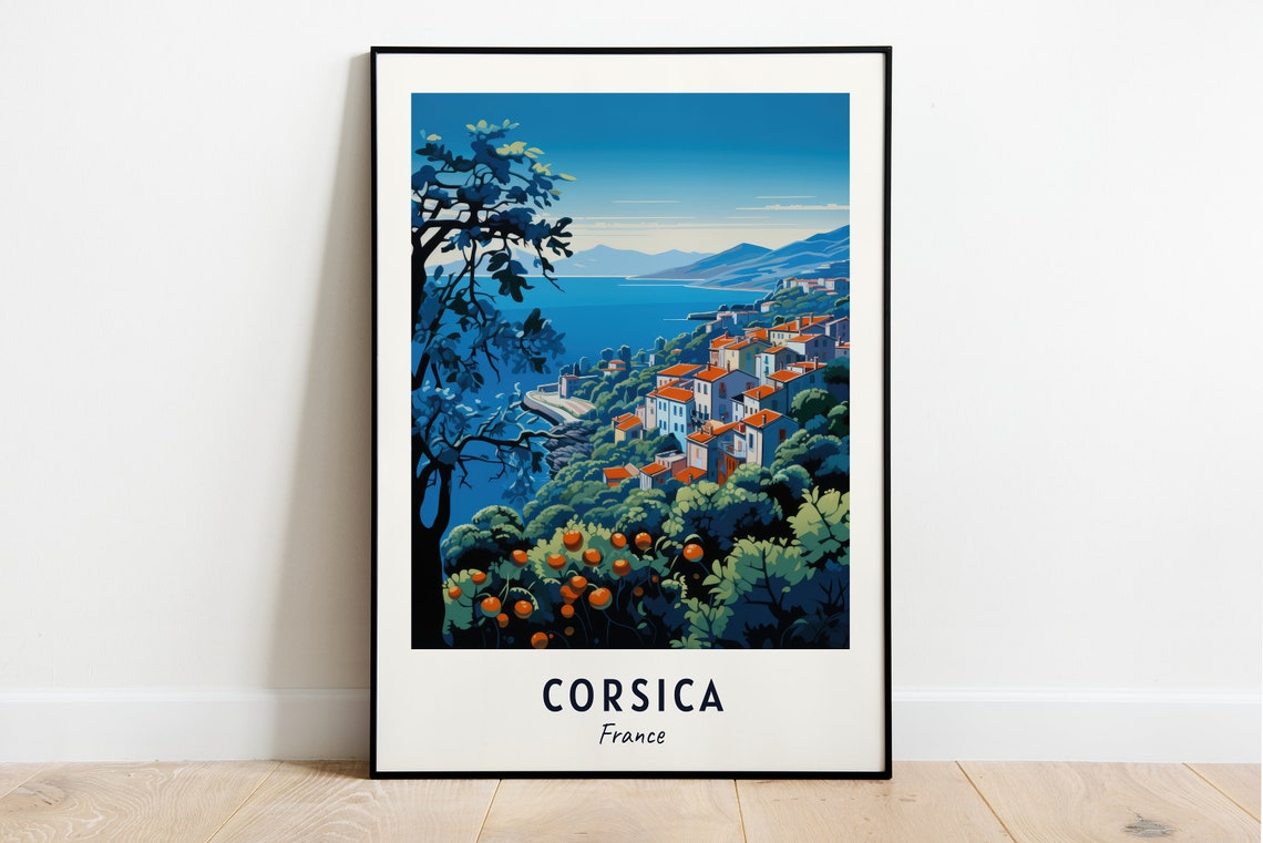 Corsica France Travel Print Wall Art Corsica France City Print Corsica France Travel Gift Corsica France Poster