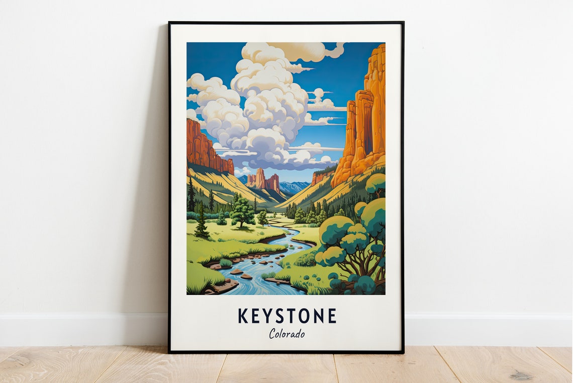 Keystone Colorado Red Rock Canyon Stream Valley Daytime Poster