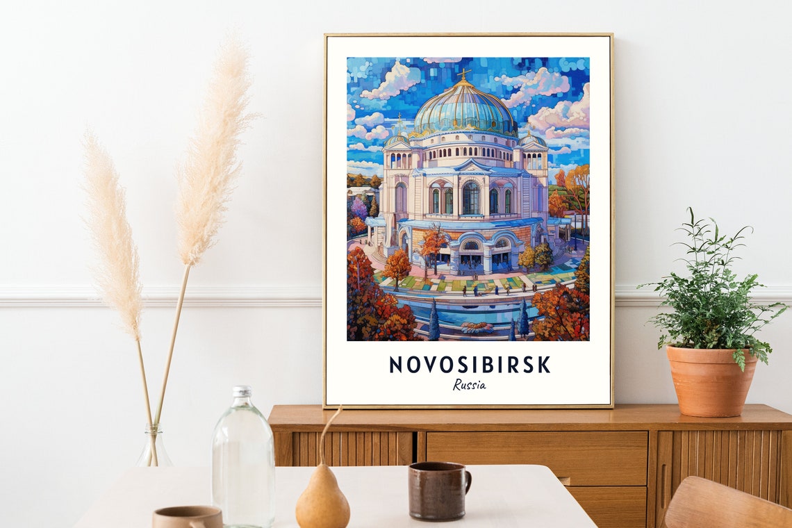 Novosibirsk Opera And Ballet Theatre Travel Print Wall Art Novosibirsk Russia City Print Novosibirsk Opera And Ballet Theatre Poster - Image 2