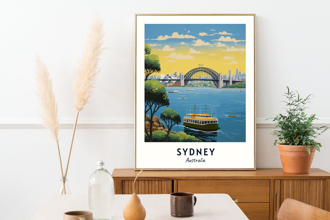 Sydney Australia Harbour Bridge Opera House Sunset Ferry Poster - Image 2