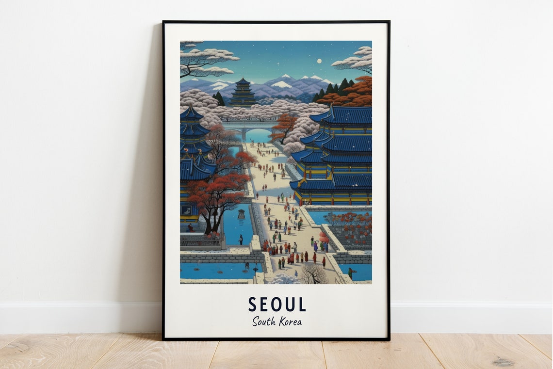 Gyeongbokgung Palace Travel Print Wall Art Seoul South Korea City Print Gyeongbokgung Palace Travel Gift Gyeongbokgung Palace Poster