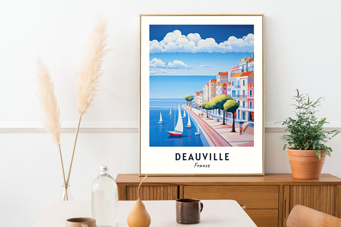 Deauville France Travel Print Wall Art Deauville France City Print Deauville France Travel Gift Deauville France Poster Travel Gift - Image 2