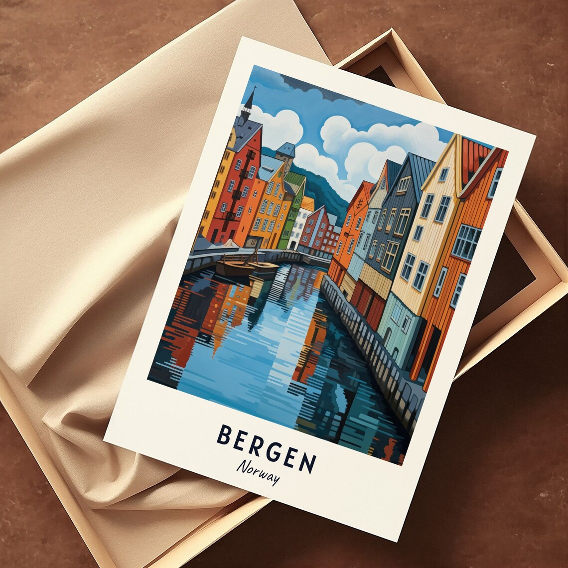 Bryggen Wharf Colorful Hanseatic Houses in Bergen Norway Poster - Image 3