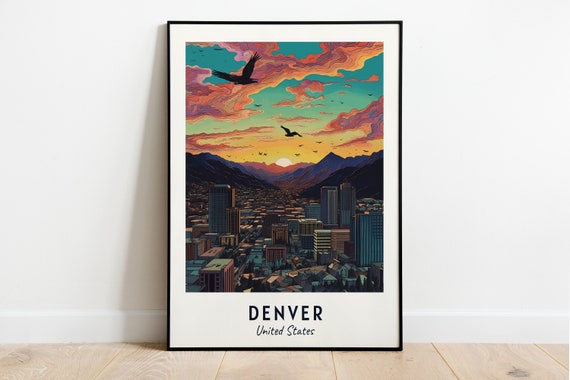 Denver Travel Poster, United States City Print