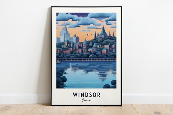 Windsor Canada Travel Poster, City Print