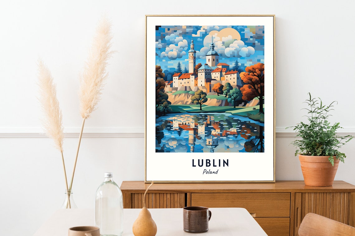 Lublin Castle Reflected in a Moonlit Lake at Dusk Poland Poster - Image 2