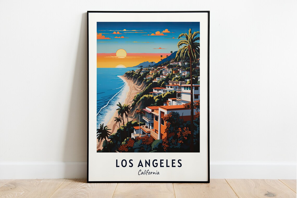 Los Angeles California Travel Poster, City Print