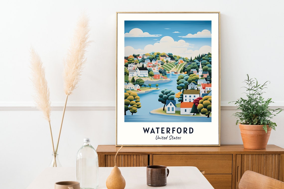 Waterford Travel Print Wall Art Waterford United States City Print Waterford Travel Gift Waterford City Poster - Image 2