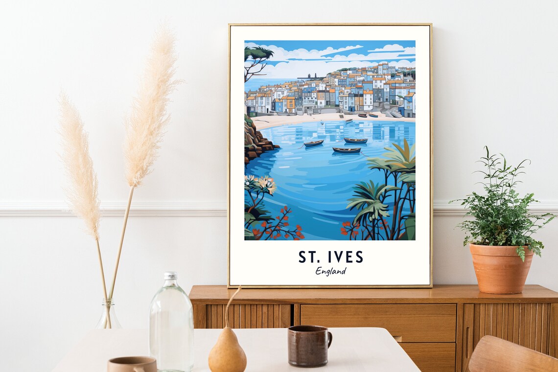 St. Ives England Seaside Harbor Town Boats Vintage Travel Poster - Image 2