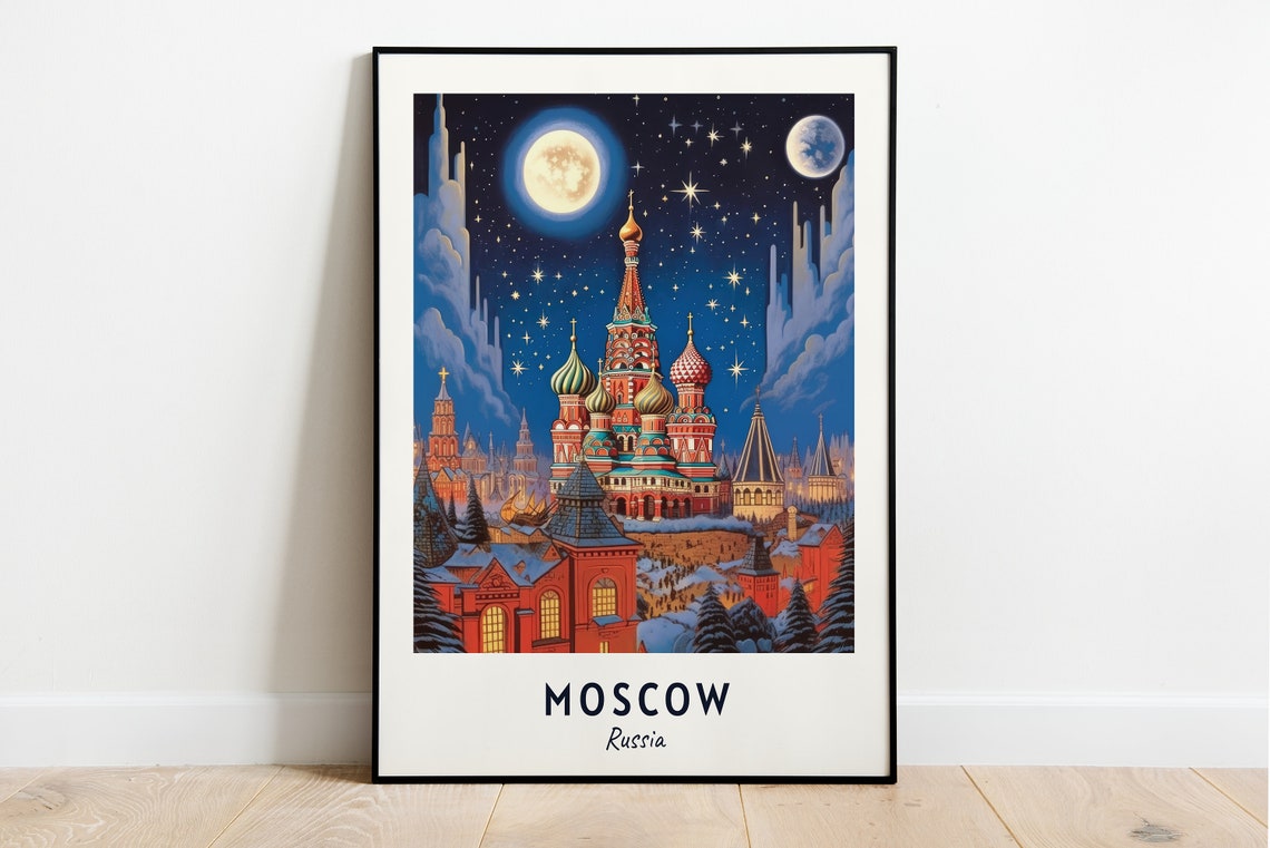 Moscow Travel Poster, Russia City Print