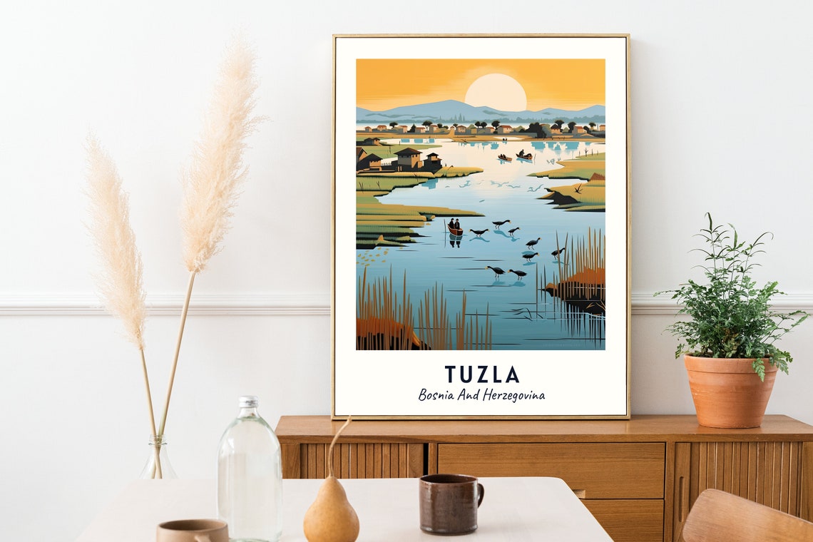 Tuzla Bosnia And Herzegovina Lakeside Marsh At Sunset Poster - Image 2