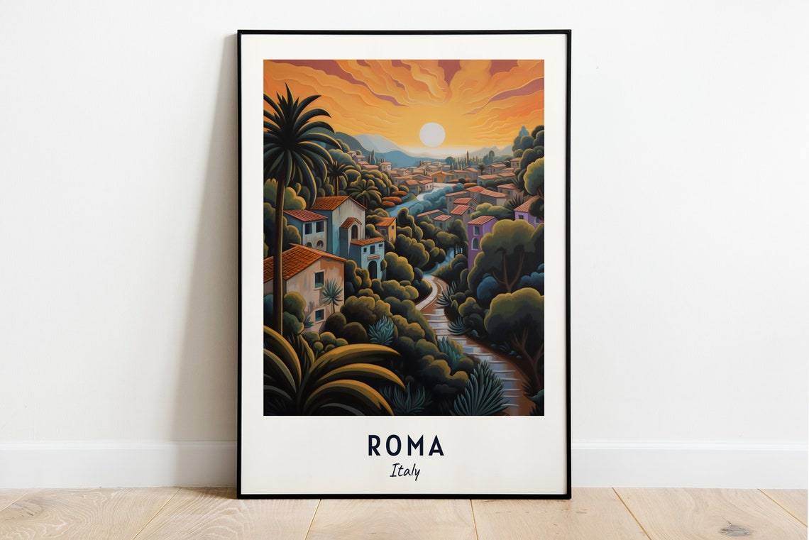 Roma Travel Print Wall Art Roma Italy City Print Roma Travel Gift Roma City Poster Travel Gift Roma Home Decor