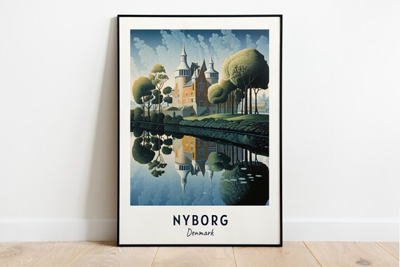 Nyborg Castle Mirrored in a Calm Lake in Nyborg Denmark Poster