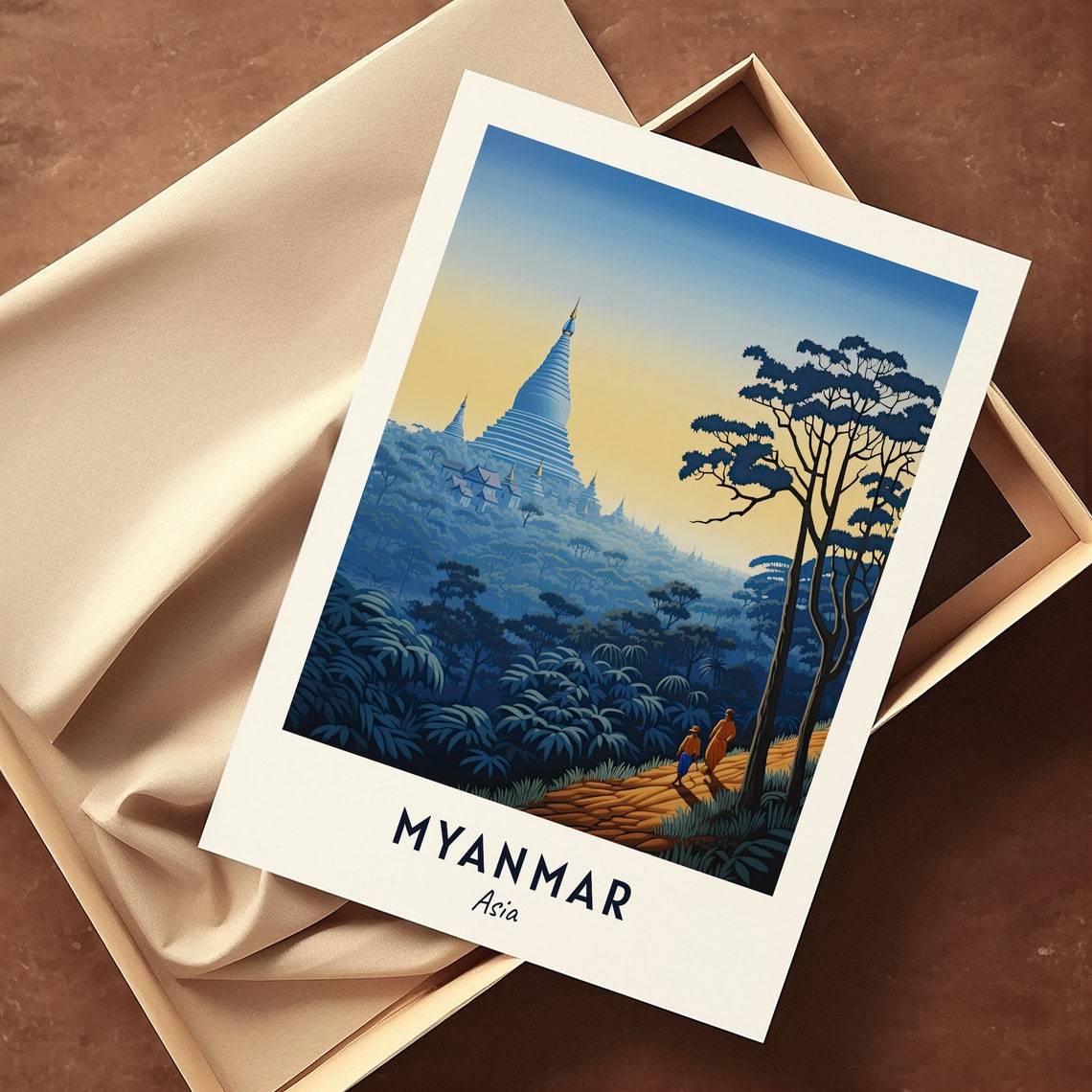 Myanmar Asia Travel Print Wall Art Myanmar Asia City Print Myanmar Asia Travel Gift Myanmar Asia Poster Wall Art - Image 3