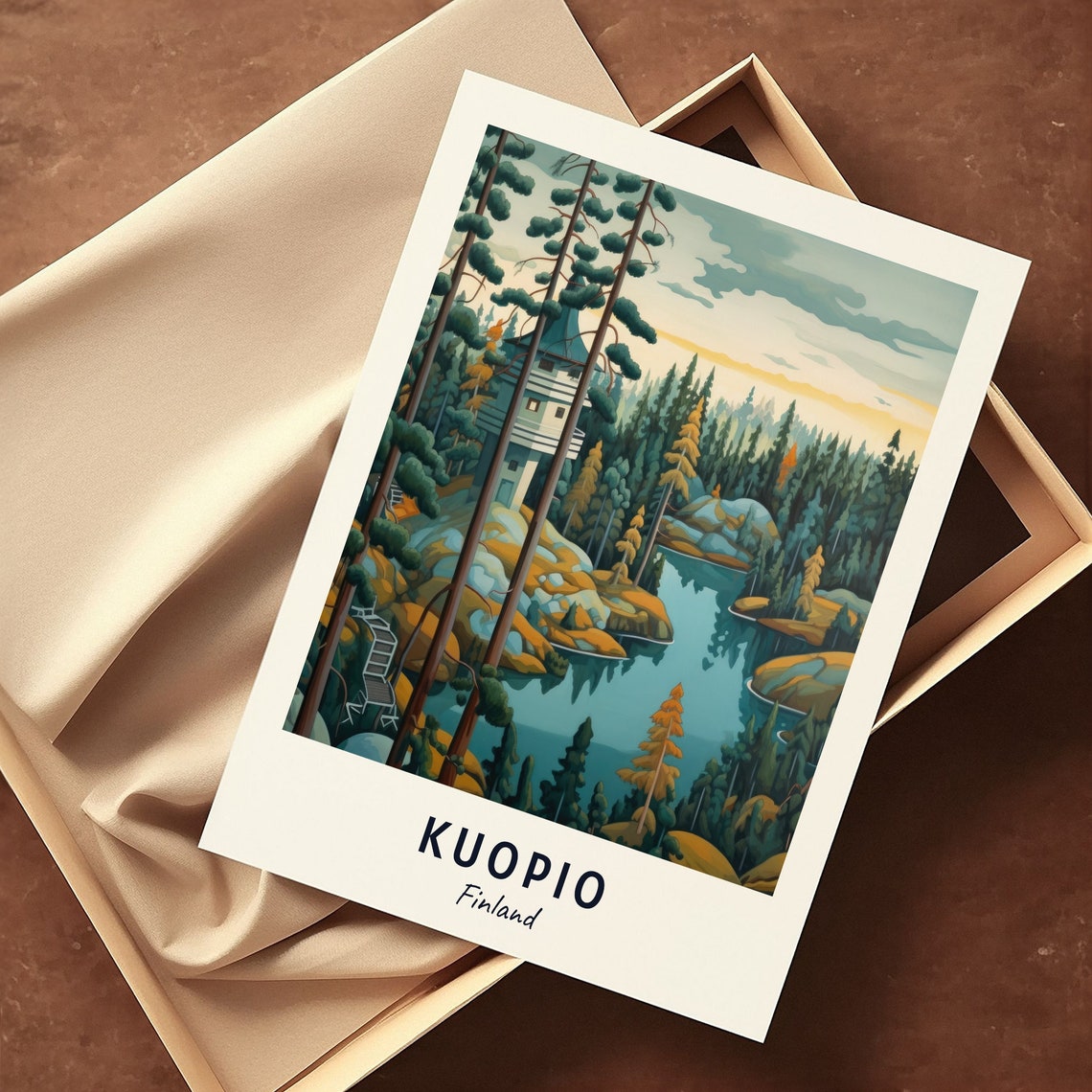 Puijo Tower Travel Print Wall Art Kuopio Finland City Print Puijo Tower Travel Gift Puijo Tower Poster Travel Gift - Image 3