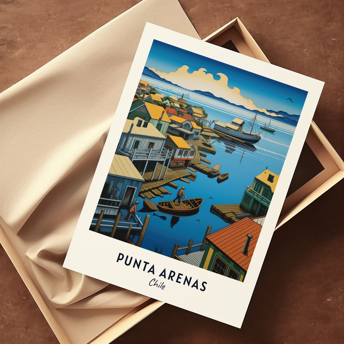 Strait Of Magellan Travel Print Wall Art Punta Arenas Chile City Print Strait Of Magellan Travel Gift Strait Of Magellan Poster - Image 3