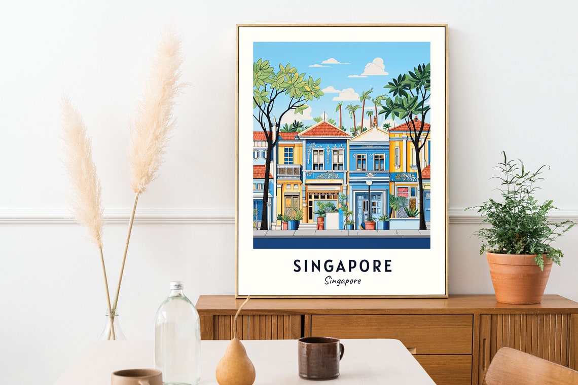 Singapore Travel Print Wall Art Singapore Singapore City Print Singapore Travel Gift Singapore City Poster Wall Art - Image 2