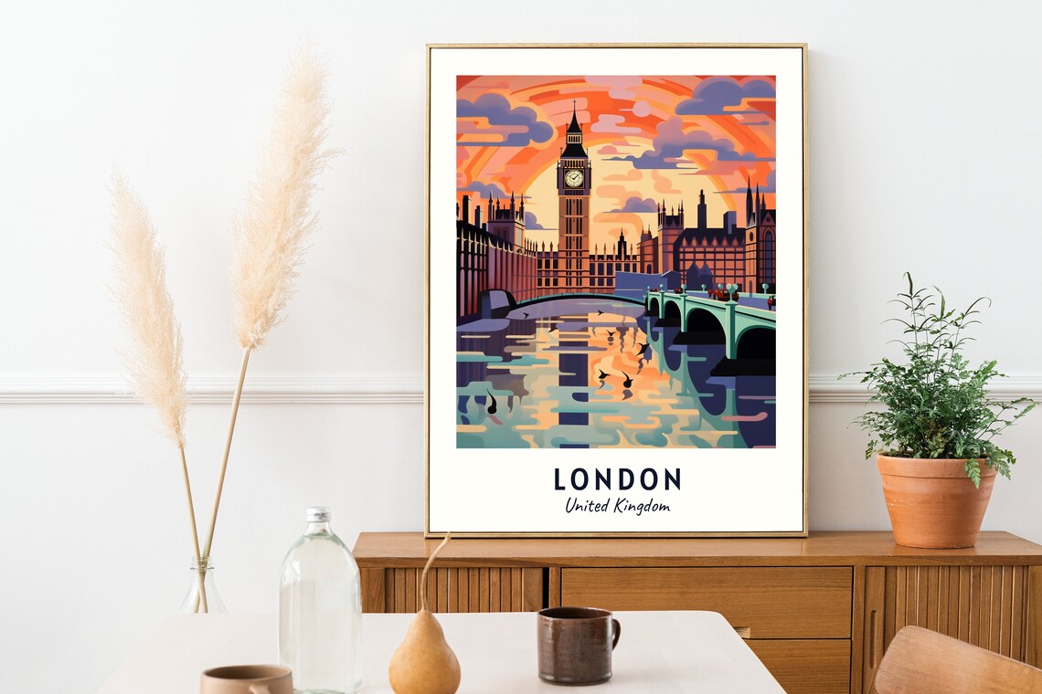 London United Kingdom Travel Poster, Big Ben - Image 2