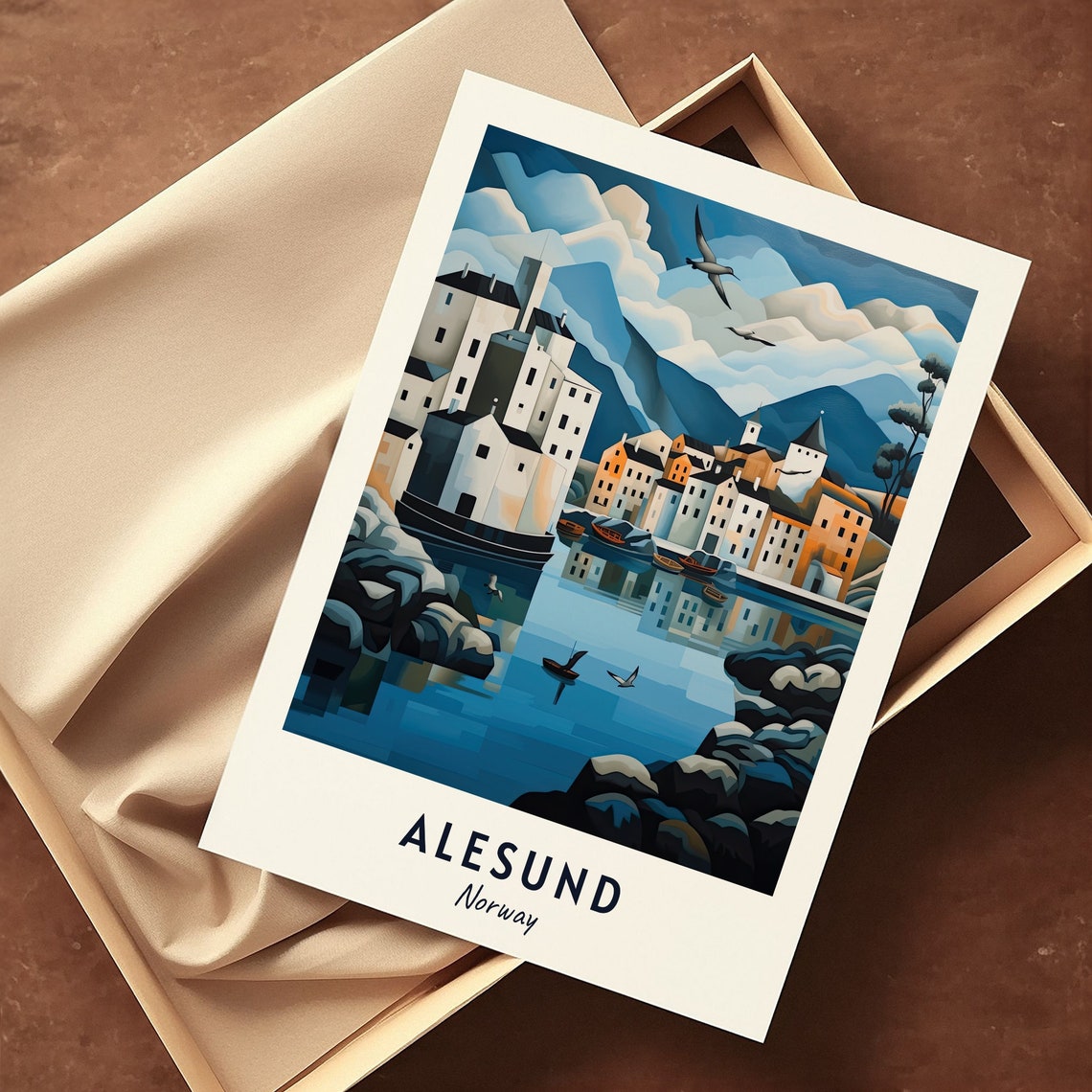Alesund Aquarium Travel Print Wall Art Alesund Norway City Print Alesund Aquarium Travel Gift Alesund Aquarium Poster - Image 3
