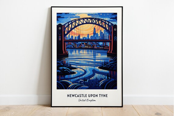 Tyne Bridge Glowing at Sunset over Newcastle upon Tyne Poster