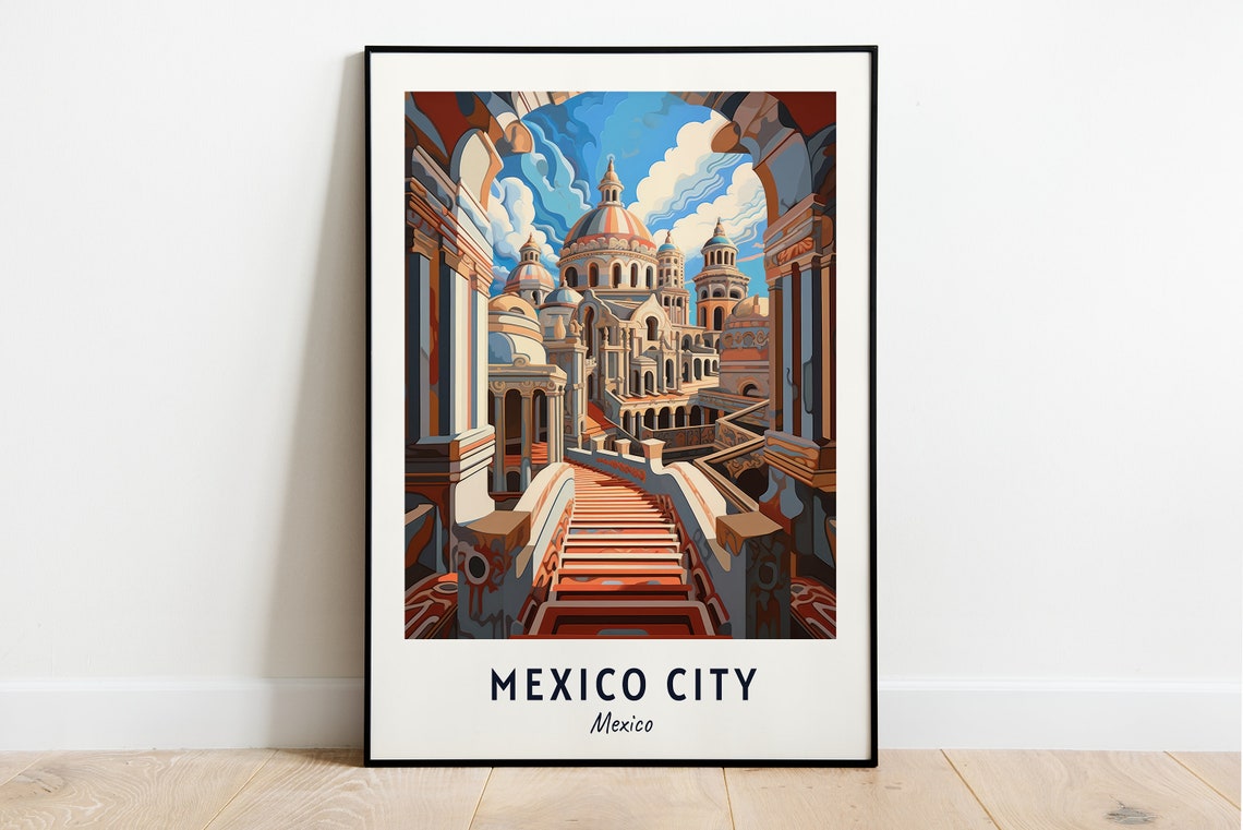 Mexico City Palacio De Bellas Artes Grand Dome Travel Poster