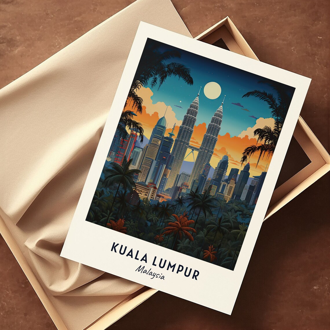 Kuala Lumpur Travel Poster, Malaysia City Print - Image 3