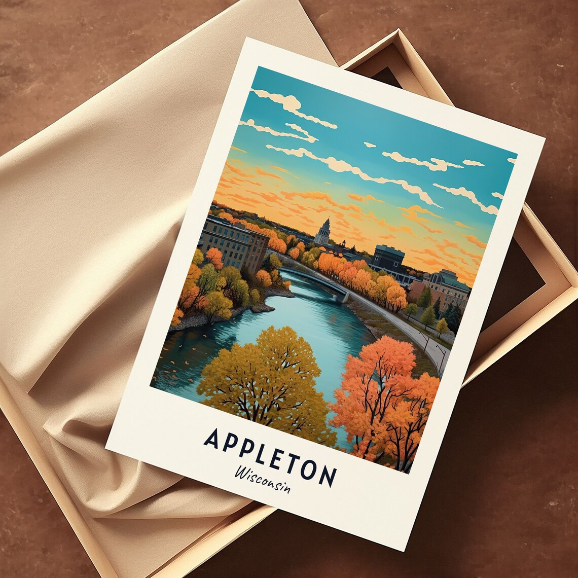 Appleton City Travel Poster, Wisconsin Wall Art - Image 3