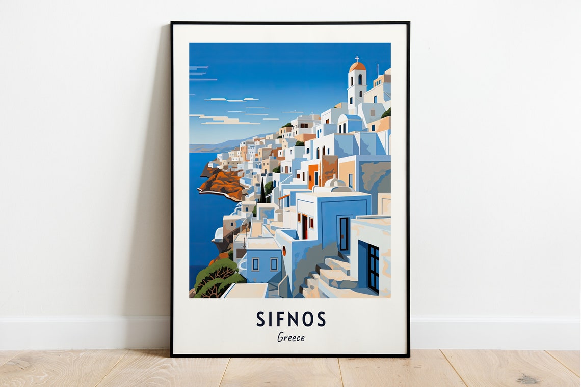 Sifnos Travel Print Wall Art Sifnos Greece City Print Sifnos Travel Gift Sifnos City Poster Travel Gift Wall Art