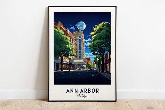 Ann Arbor City Michigan Travel Gift Poster