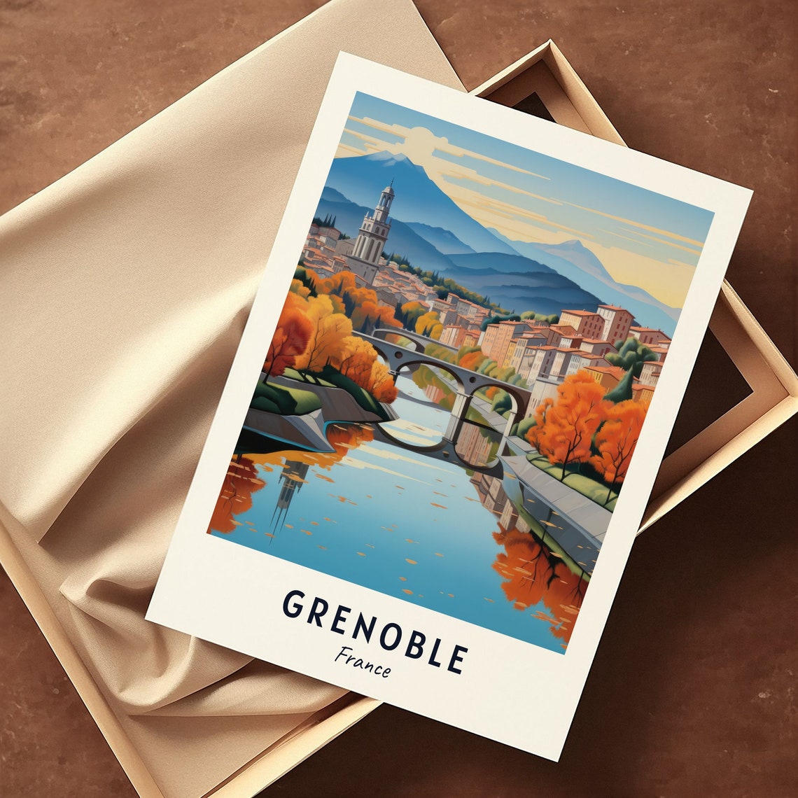 Grenoble France Travel Print Wall Art Grenoble France City Print Grenoble France Travel Gift Grenoble France Poster Travel Gift - Image 3