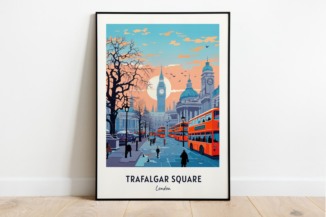 Trafalgar Square London Travel Print Wall Art Trafalgar Square London City Print Trafalgar Square London Travel Gift Trafalgar Square