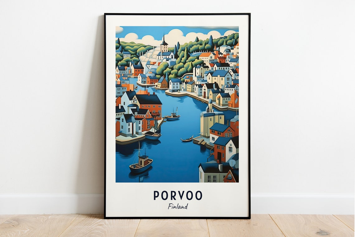 Porvoo Old Town Travel Print Wall Art Porvoo Finland City Print Porvoo Old Town Travel Gift Porvoo Old Town Poster