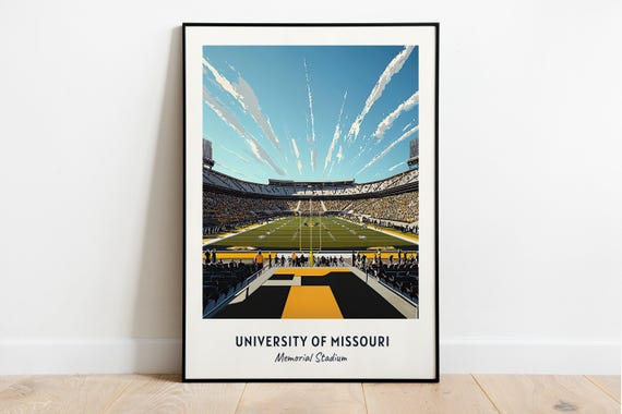 University Of Missouri Stadium Print College Dorm Print Memorial Stadium Print College Football Print Gift Dorm Decor