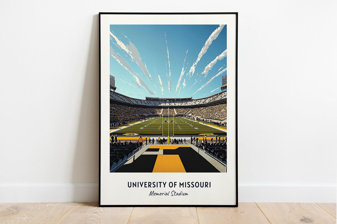University of Missouri Memorial Stadium Goal Post Football Poster