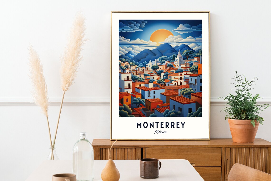 Monterrey Mexico Travel Poster, City Wall Art Print - Image 2