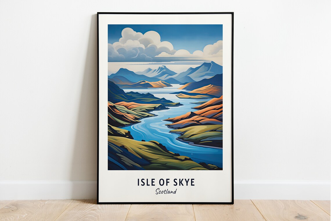 Isle of Skye Highland Lochs and Rugged Hills in Scotland Poster