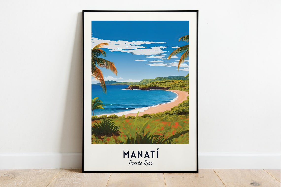 Manat Travel Print Wall Art Manat Puerto Rico City Print Manat Travel Gift Manat City Poster Travel Gift