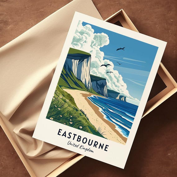 Eastbourne Travel Poster, United Kingdom City Print