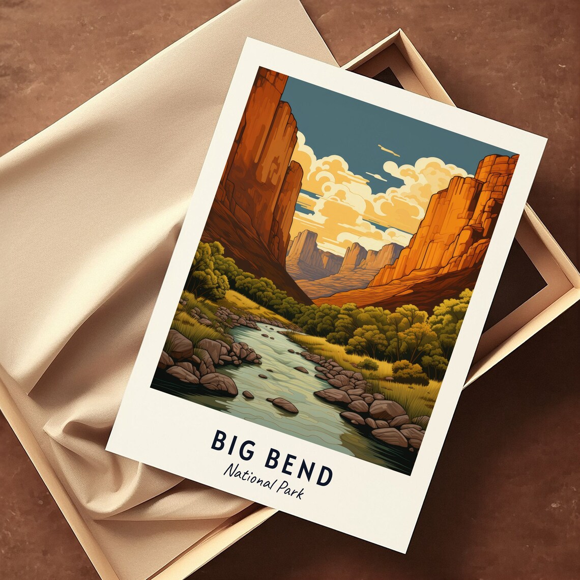 Big Bend National Park Desert Canyon River Scene Travel Poster - Image 3