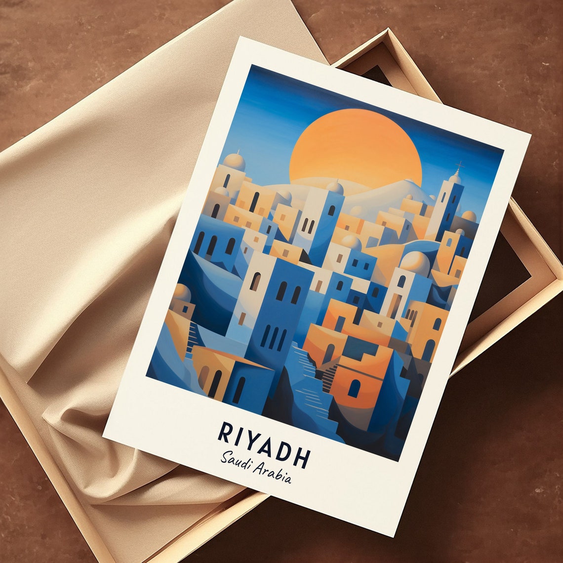 Riyadh Golden Sun White Cityscape Saudi Arabia Travel Poster - Image 3
