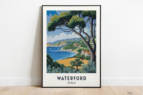 Waterford City Vintage Travel Poster, Ireland